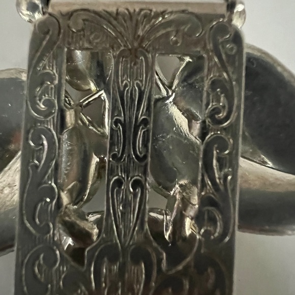 Antique Art Deco Pot Metal Icy Clear Crystal Dress Clip 30s - Picture 10 of 11